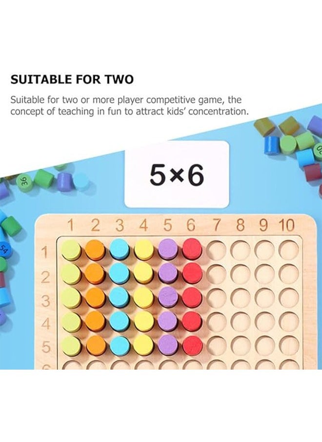 joyzzz Multiplication Board Game Multiplication Learning Toy Wooden Set with Number Card Children's Educational Multiplication Table Board Multiplication Game  - Image 3