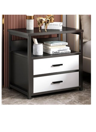 Bedside Drawer Cabinet 2-Drawer Nightstand Table Bed Side Table for Bedroom With Open Shelf Metal Frame End Table for Storage Living Room Sofa Beside Small Coffee Table (CTG2-Dark Grey) - pzsku/ZB3D1CEFE7B23E9B1C556Z/45/_/1728892548/391332c5-df15-417a-9487-1ba08c2c6244