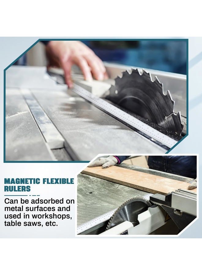 Relaxweex 1 Pcs 39.37 Inch Magnetic Ruler Flexible Ruler with Both Inches and Centimeters Magnet Measuring Tape, Suitable for Lathes, Workshops, Table Saws, Mills, Easy to Take - Image 5