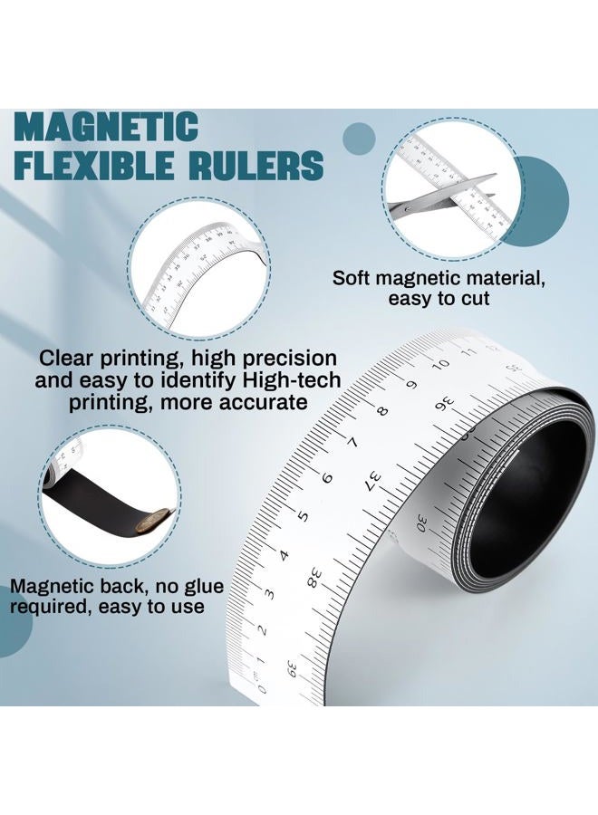 Relaxweex 1 Pcs 39.37 Inch Magnetic Ruler Flexible Ruler with Both Inches and Centimeters Magnet Measuring Tape, Suitable for Lathes, Workshops, Table Saws, Mills, Easy to Take - Image 4