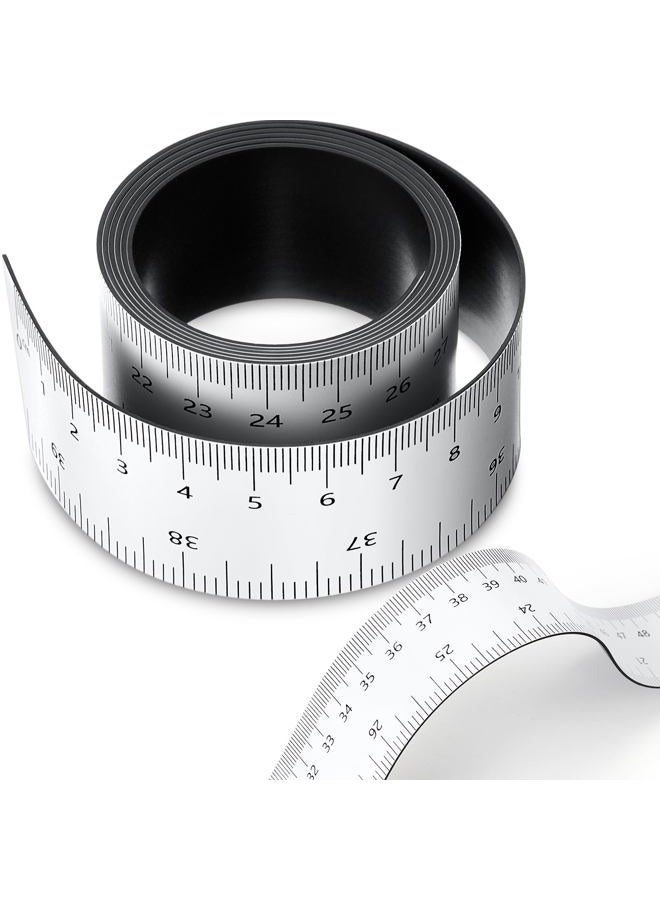Relaxweex 1 Pcs 39.37 Inch Magnetic Ruler Flexible Ruler with Both Inches and Centimeters Magnet Measuring Tape, Suitable for Lathes, Workshops, Table Saws, Mills, Easy to Take - Image 1