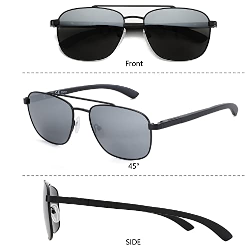 ZENOTTIC Square Aviator Polarized Sunglasses for Men Wood and metal Frame 100 UV Protection Fishing Driving Golf - Image 3