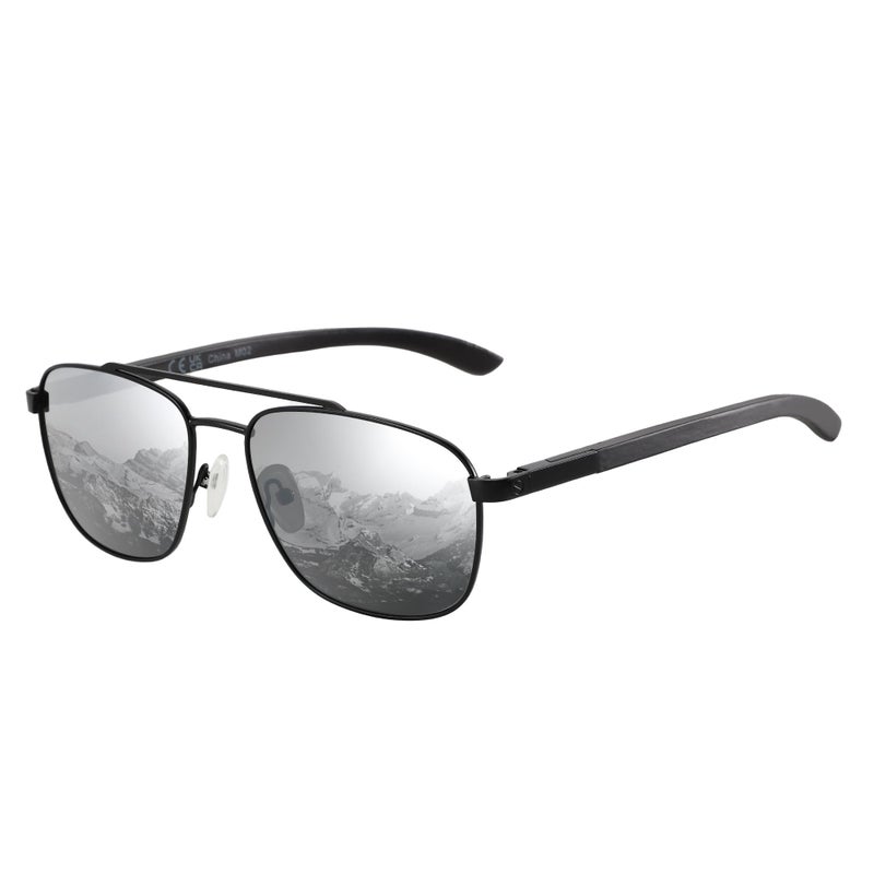 ZENOTTIC Square Aviator Polarized Sunglasses for Men Wood and metal Frame 100 UV Protection Fishing Driving Golf - Image 2