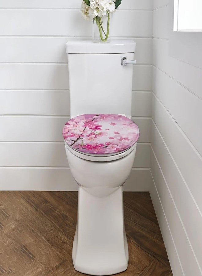 Flashideas Pink Flower Toilet Seat Covers for Bathroom Soft Plush Seat Covers Tank Lip Covers Easy to Clean Bathroom Decoration Accessories Fits Most Toilet Tanks & Lids - Image 3