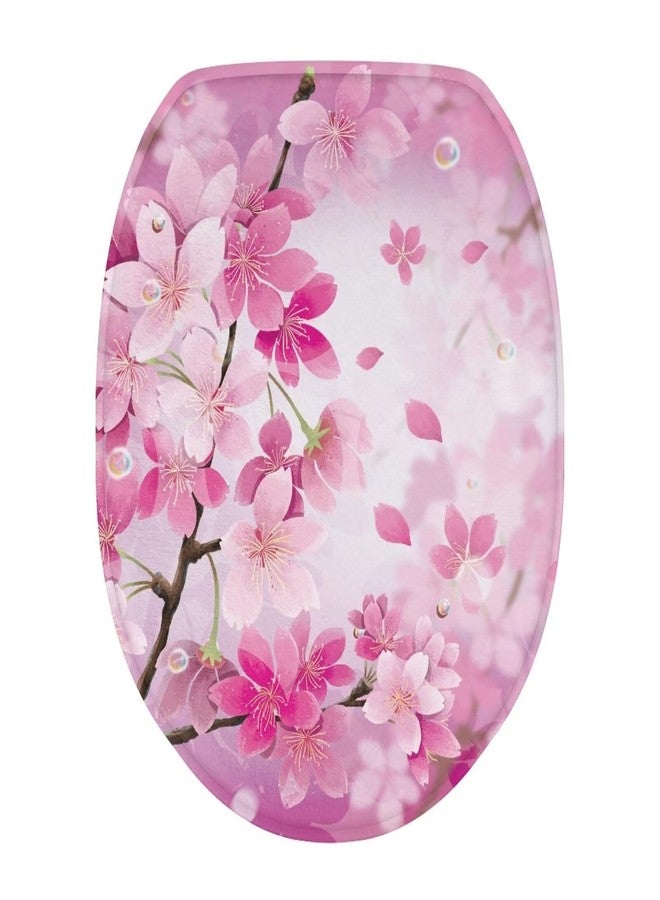 Flashideas Pink Flower Toilet Seat Covers for Bathroom Soft Plush Seat Covers Tank Lip Covers Easy to Clean Bathroom Decoration Accessories Fits Most Toilet Tanks & Lids - Image 1