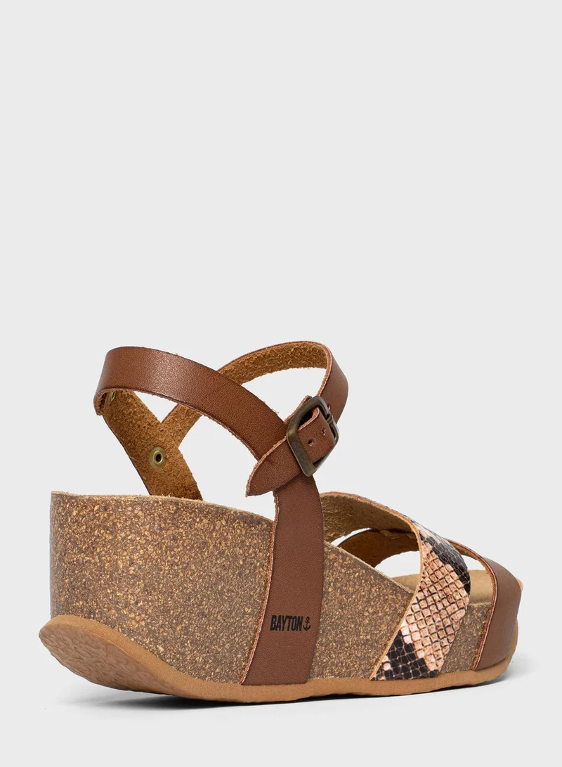 BAYTON Leonie Strappy Mid Heel Wedges