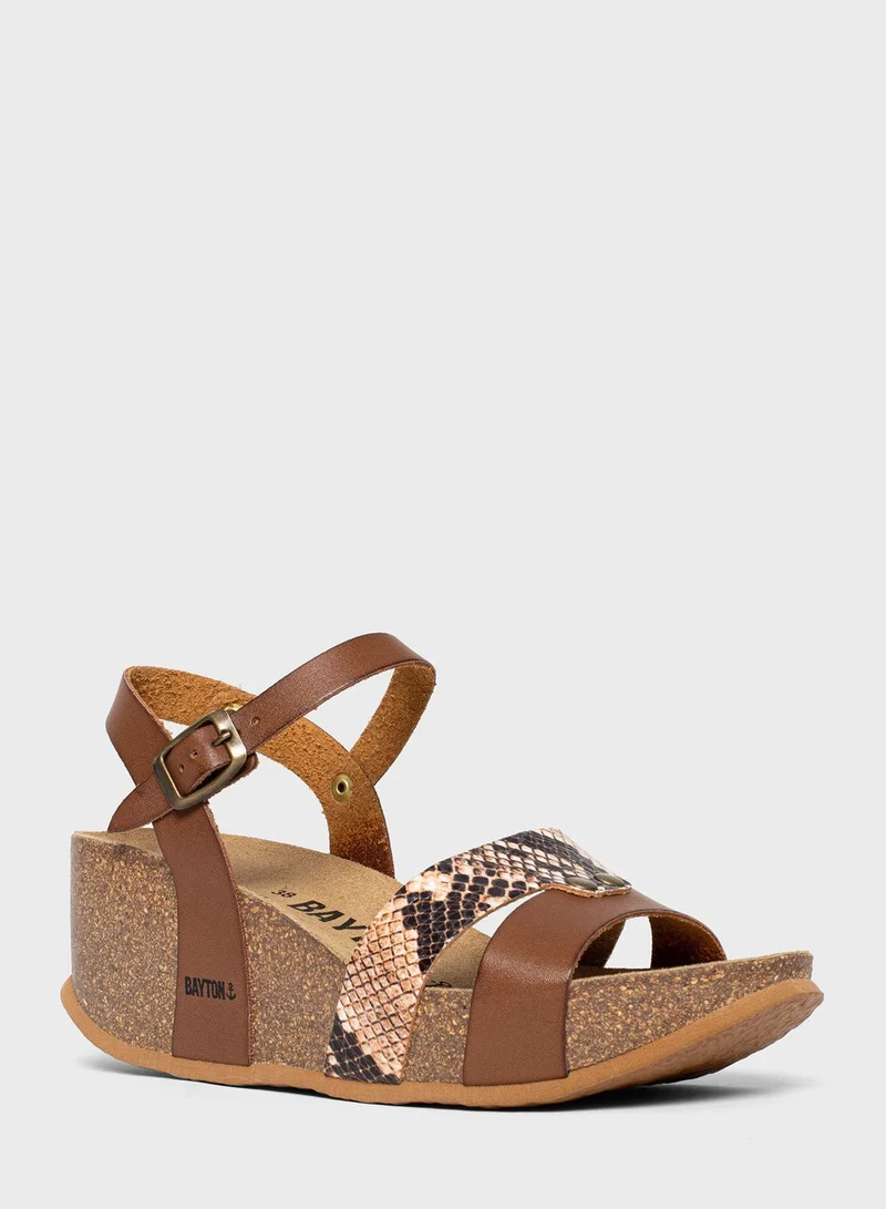BAYTON Leonie Strappy Mid Heel Wedges
