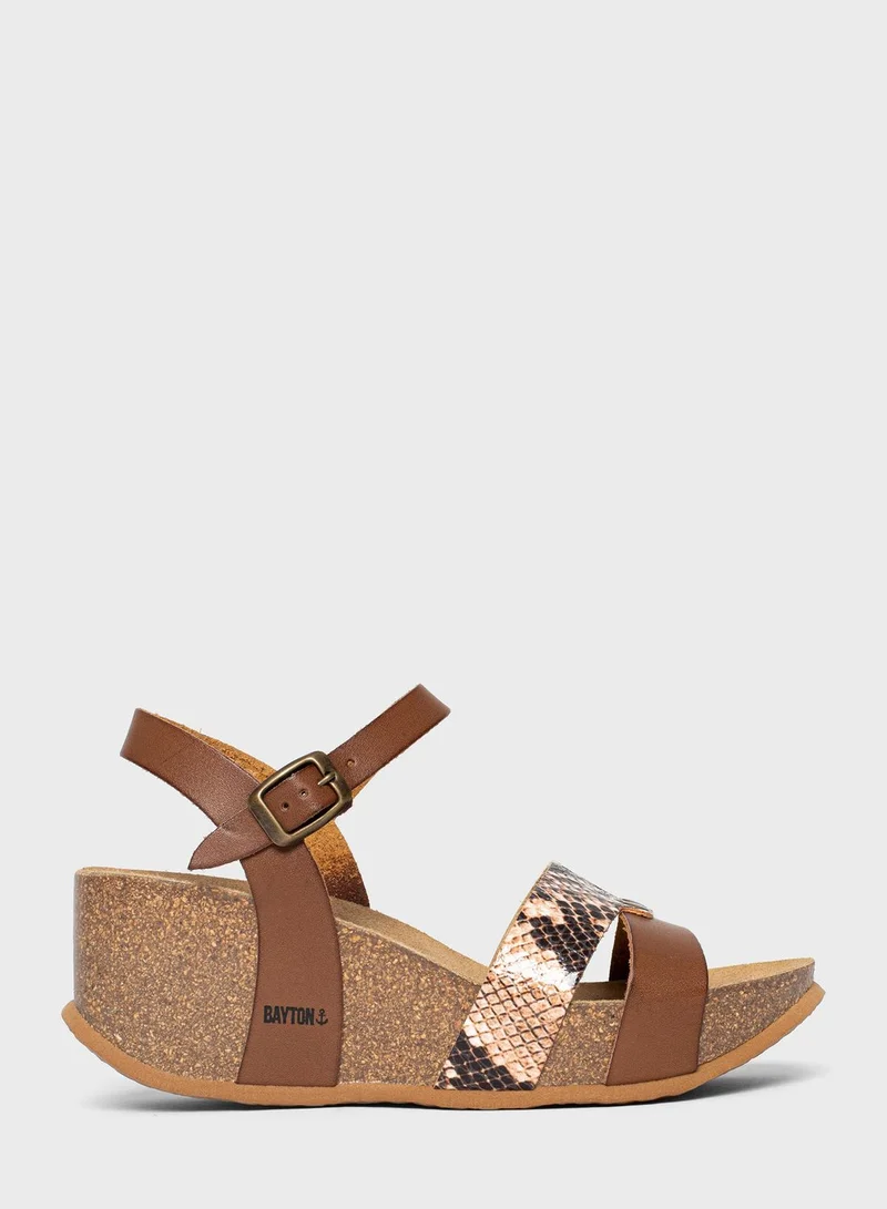 BAYTON Leonie Strappy Mid Heel Wedges