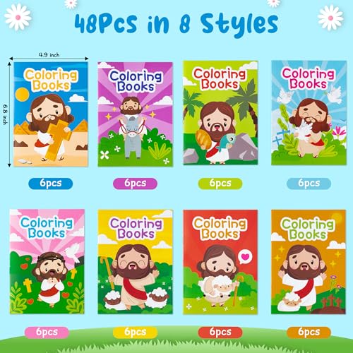 Zainpe 24Pcs Christian Bible Coloring Books for Kids Bible Stories Study Easter Theme DIY Art Drawing Book with Jesus Noahs Ark Pattern Color Booklet Party Favors Birthday Gift Goodie Bag Filler - Image 5