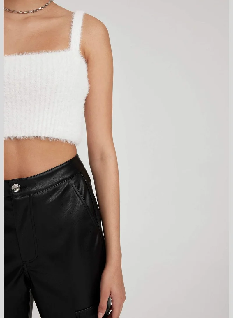 DeFacto Woman Slim Fit Square Neck Sleeveless Tricot Athlete