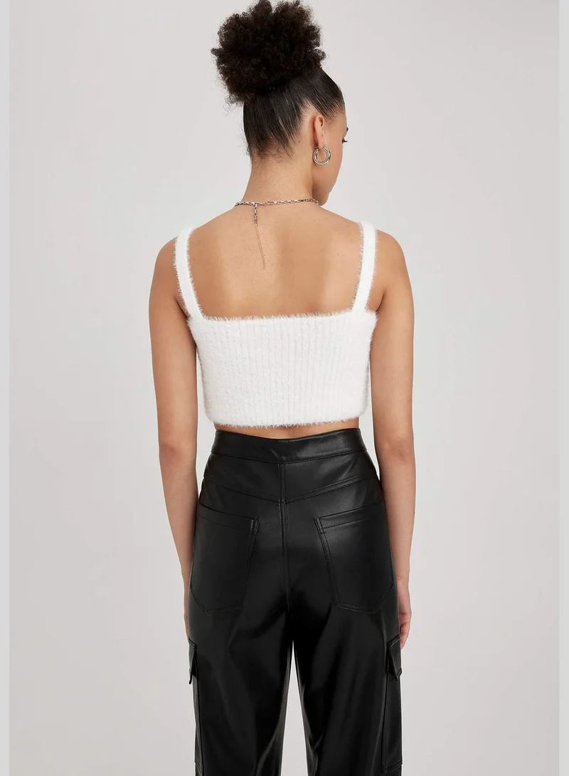 DeFacto Woman Slim Fit Square Neck Sleeveless Tricot Athlete