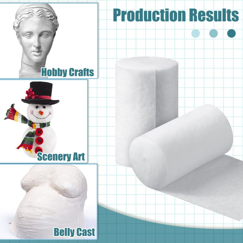 Nuanchu 12 Rolls Cast Padding Individual Pack Soft Cotton Undercast Padding Wrap Use with Plaster Cloth Gauze Bandage for Halloween Wrap Bandage Art, Body Casts, Mask Making, Craft (6 Inch x 8.8 ft) - Image 2