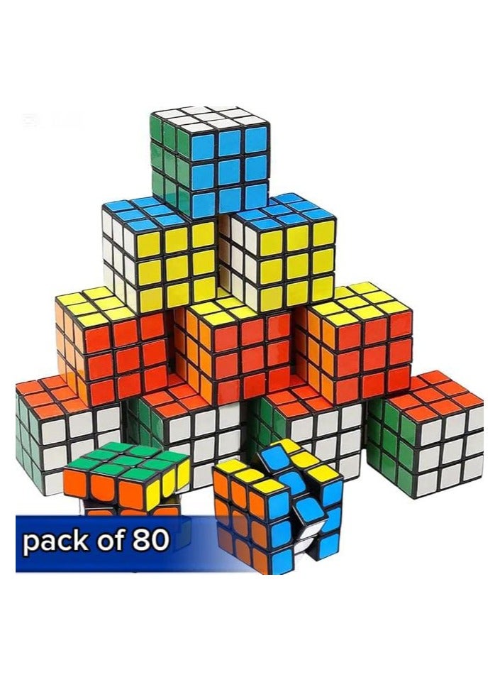 80-Pack Mini Magic Cube Puzzle Toys – Kids Party Favors, Birthday Gifts, Goody Bag Fillers, Classroom Rewards, School Prizes & Stress Relief Puzzle Games  - Image 1