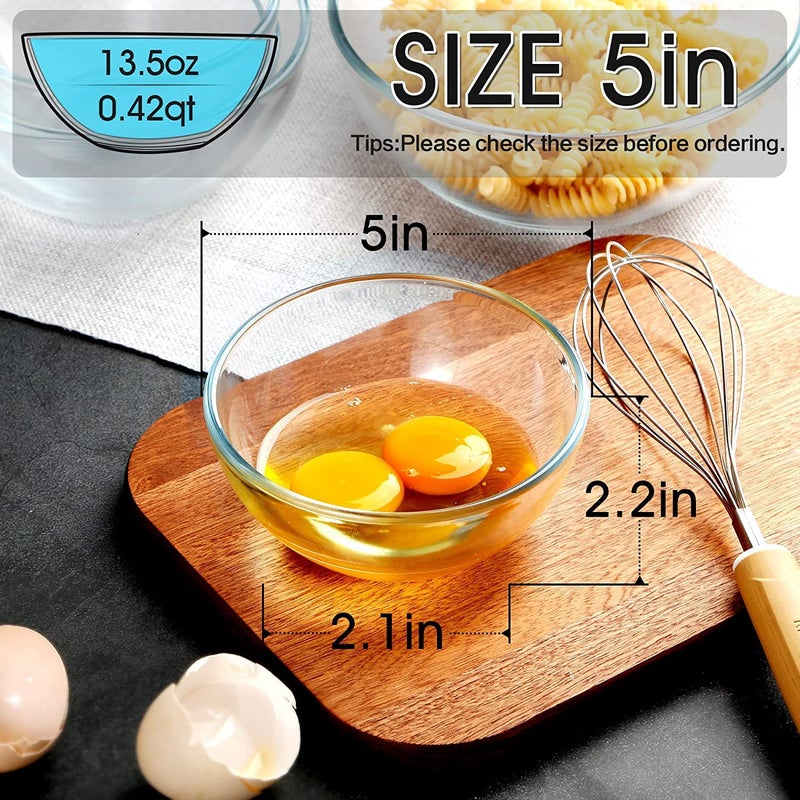 bellemax Glass Bowls for Kitchen Prep Dessert Dips and Candy Dishes Cake Snack Bowl Or Nut Bowls and Microwave Safe Clear Glass Bowls for Mixing Storing Inch Size 45 Inch Round 02 - Image 5