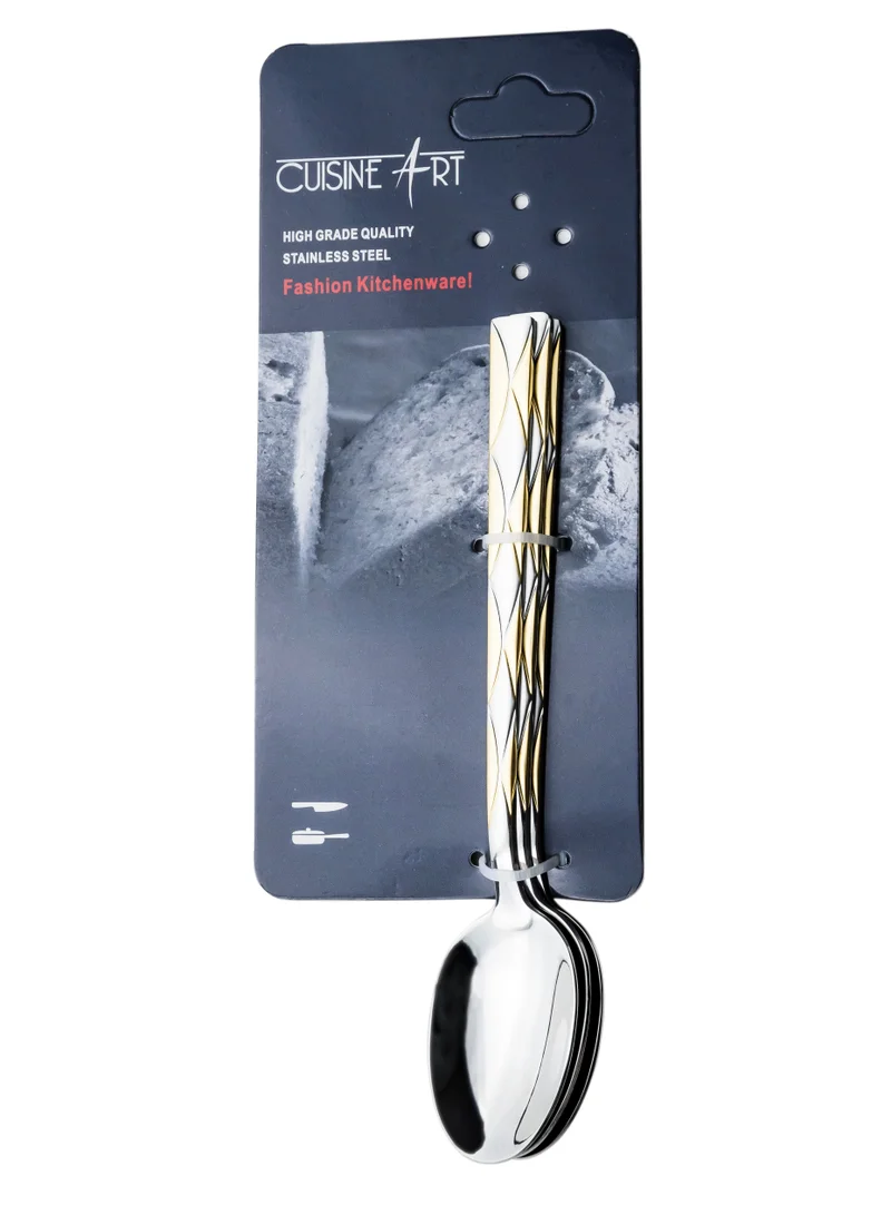 Cuisine Art Cuisine Art 201 Stainless Steel Tea Spoon Set - 3 Piece, Silver for Teas, Desserts, and Everyday Use
