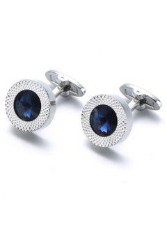 2pcs Cufflinks for Men Round Crystal Cufflinks for Men Wedding Business Elegant Gifts