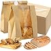 Domensi Domensi 100 Pcs Paper Bread Bags for Homemade Bread 13.7 x 8.2 x 3.5 Inch Large Paper Bakery Bag with Window Sourdough - Image 2