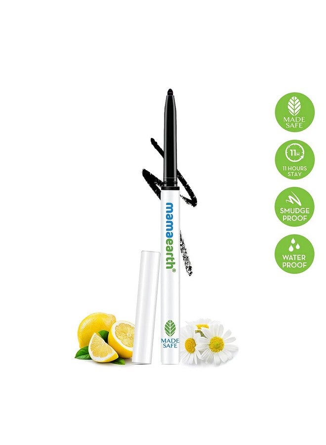 Mamaearth Long Stay Kajal Pencil Black Retractable Waterproof, With Vitamin C & Chamomile, Charcoal Black, Matte Finish - Image 2