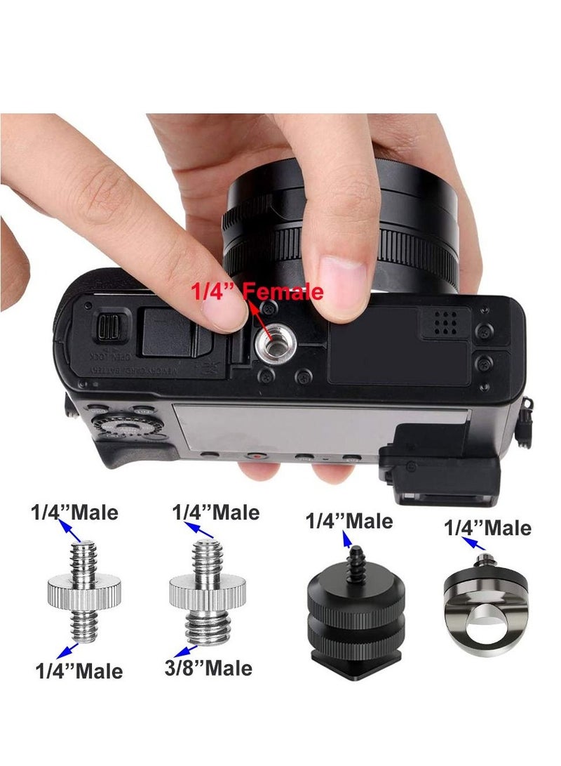 KASTWAVE 26Pcs Camera Screw Mount Set 1/4 Inch and 3/8 Inch Converter Threaded Screws Adapter Flash Shoe Mount for DSLR Camera Tripod Monopod Ball head Flashlight Quick Release Plate - Image 3
