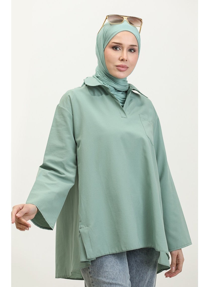 Sefa Merve Oversize Tunic 2007-01 Almond Green  - Image 1