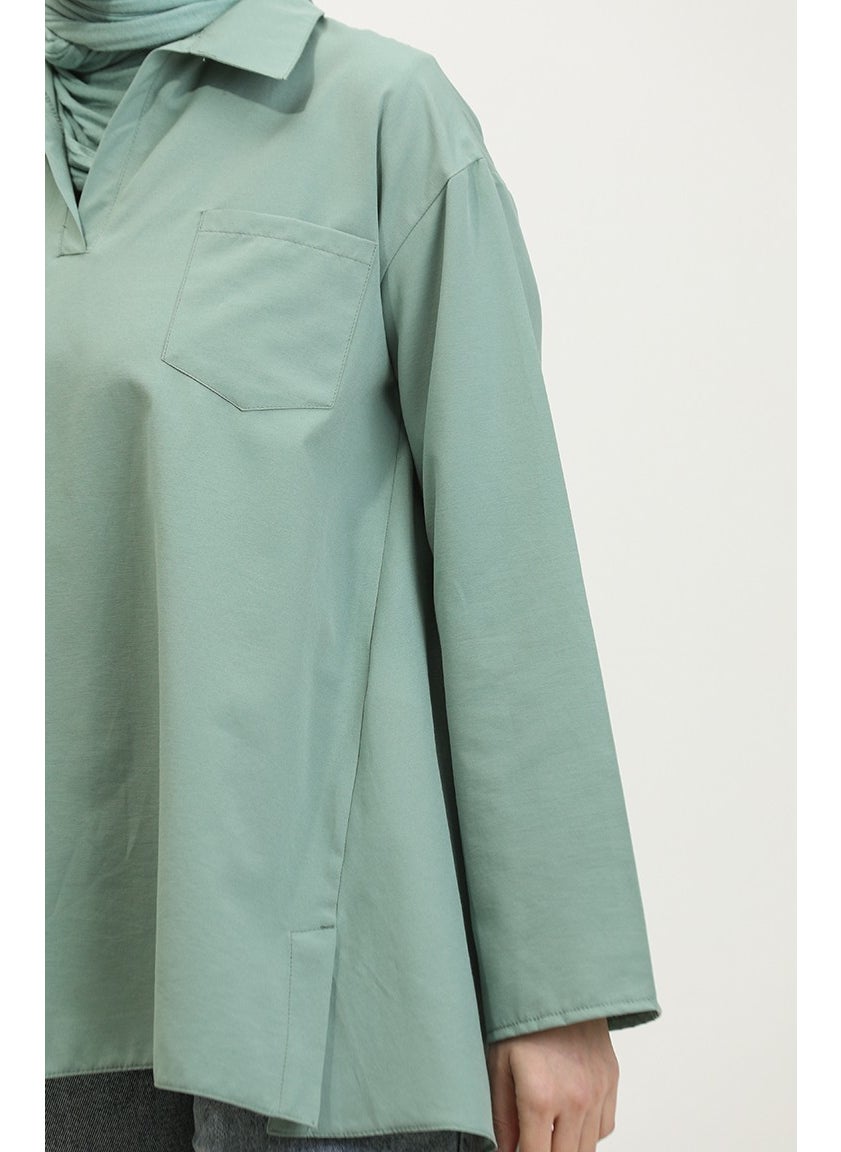 Sefa Merve Oversize Tunic 2007-01 Almond Green  - Image 4