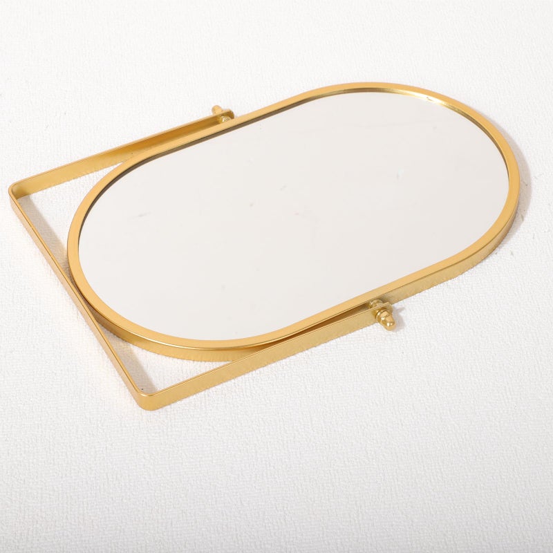 Numjeg Tabletop Mirrors Makeup Mirror Portable Vanity with Metal Frame Desk Table Mirror with 180Â°Adjust Dressing Room Rotate Good for Bedroom Bathroom - Image 5