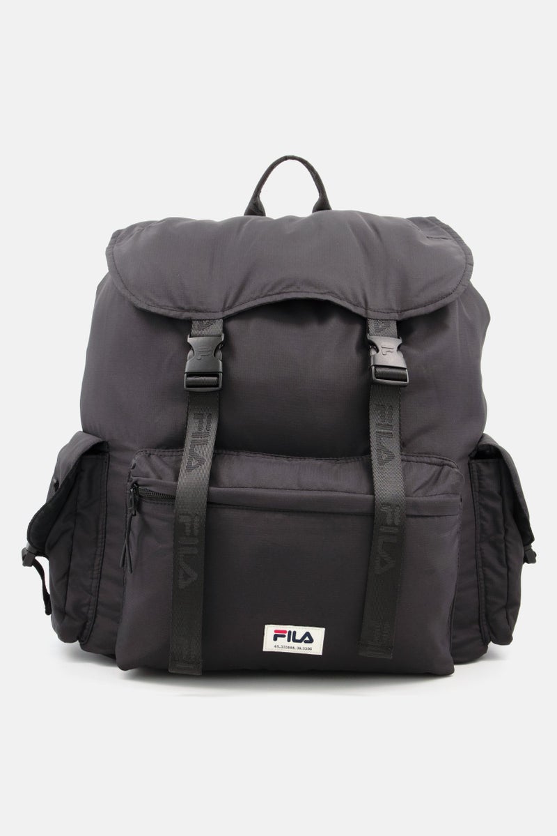 FILA حقيبة ظهر متعددة الجيوب بشعار العلامة التجارية للرجال من ترومسو، 44 سم ارتفاع × 48 سم طول × 15 سم عرض، باللون الأسود - Image 1