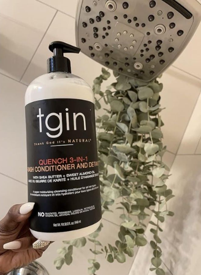 Tgin Quench 3-in-1 Co-Wash Conditioner and Detangler For Dry Hair Curly Hair 13 Oz - Image 3