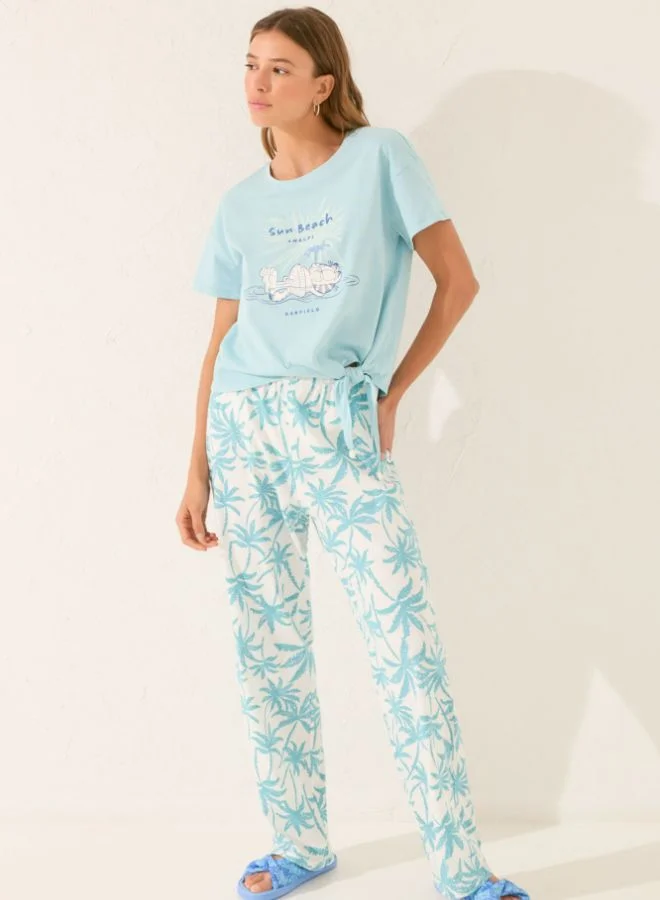 women'secret Garfield green long pyjamas