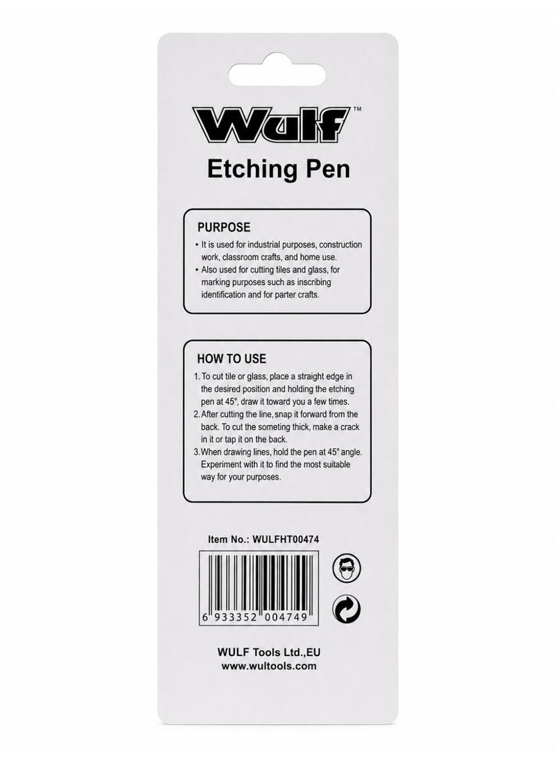 Wulf Etching Pen Precision Engraving Tool for Glass Metal Ceramic Plastic DIY Craft Marking Pen with Durable Carbide Tip Portable Handheld Engraver for Home Workshop & Hobby Use - Image 2
