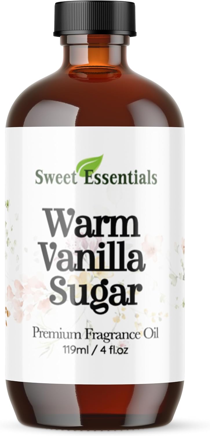 Sweet Essentials Warm Vanilla Sugar, 4oz Premium Fragrance Oil, Aromatherapy, Diffuser, Crafts, Soap, Home Scents, Bath & Body, DIY Parfum and Much More. Versatile and Long-Lasting