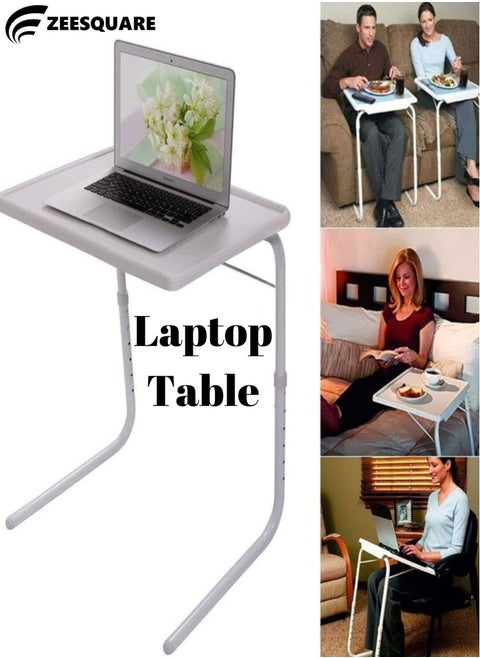 Laptop table notebook desk with rolling wheels portable study stand for living room adjustable table for home office
