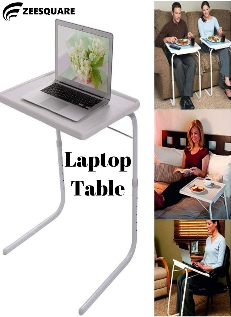 Laptop table notebook desk with rolling wheels portable study stand for living room adjustable table for home office