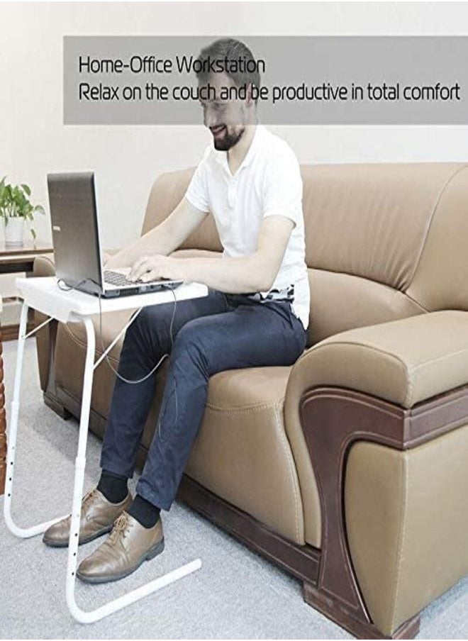 Laptop table notebook desk with rolling wheels portable study stand for living room adjustable table for home office