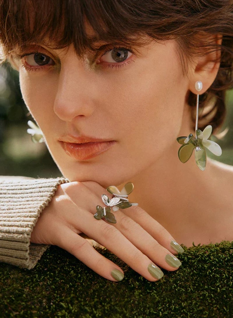 HEFANG Blooming Iris Tassel Earrings - Image 3