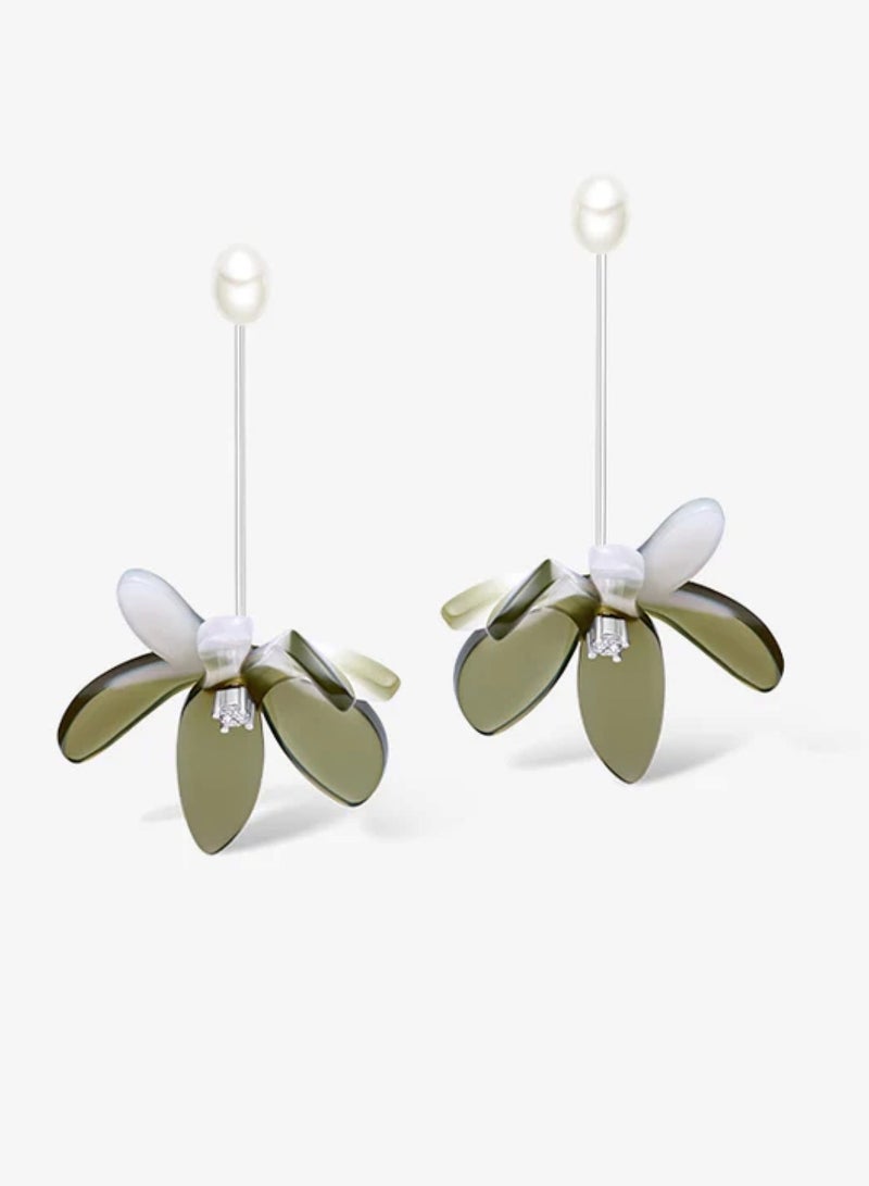 HEFANG Blooming Iris Tassel Earrings - Image 1