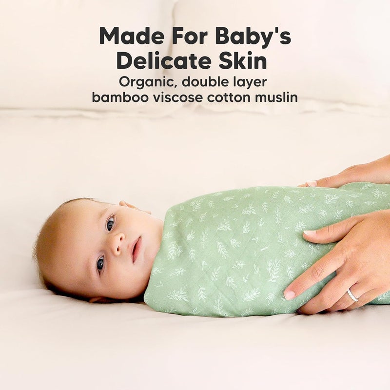 KeaBabies Bloom 4-Pack Organic Muslin Swaddle Blankets - Unisex Baby Swaddle Blankets for Girls, Boys & Newborns - Image 4