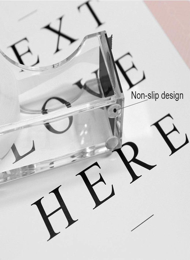 Multibey Clear Black Acrylic Tape Dispenser for Desk Heavy Duty 1-Inch Core Nonslip Desktop Adhesive Tape Cutter Holder with 1 Roll Tape (Black) - Image 4