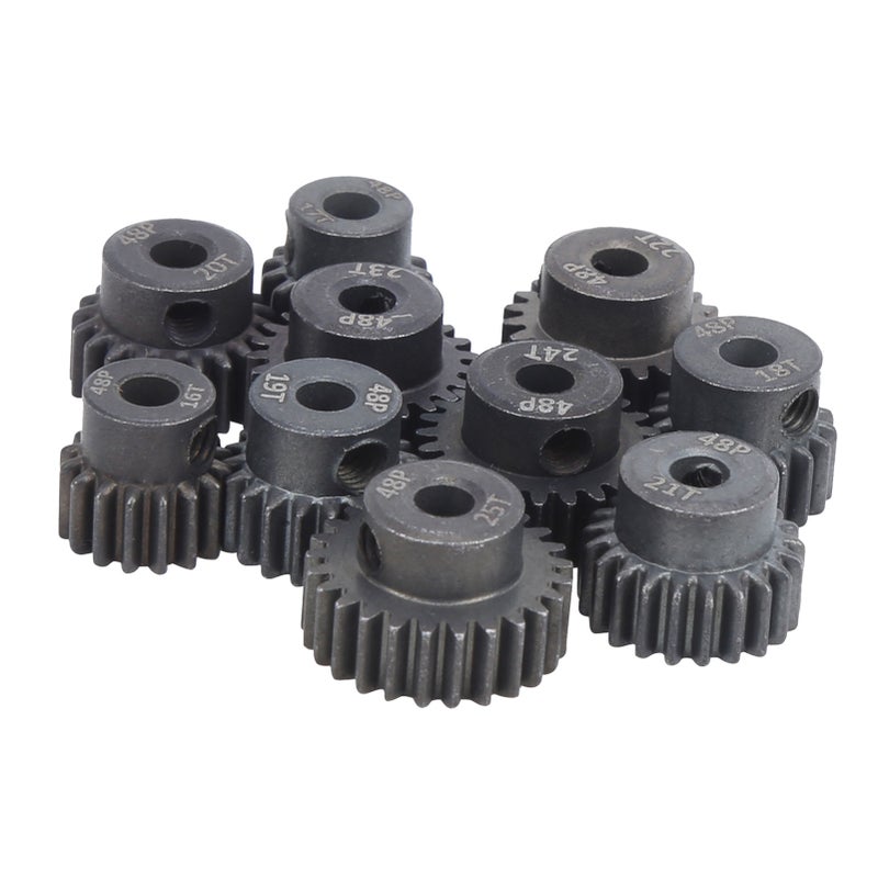 10Pcs/Set 16T‑25T 7075 48P Steel RC Car Motor Gear Pinion for 1/8 1/10 Brushless Motor - Image 3