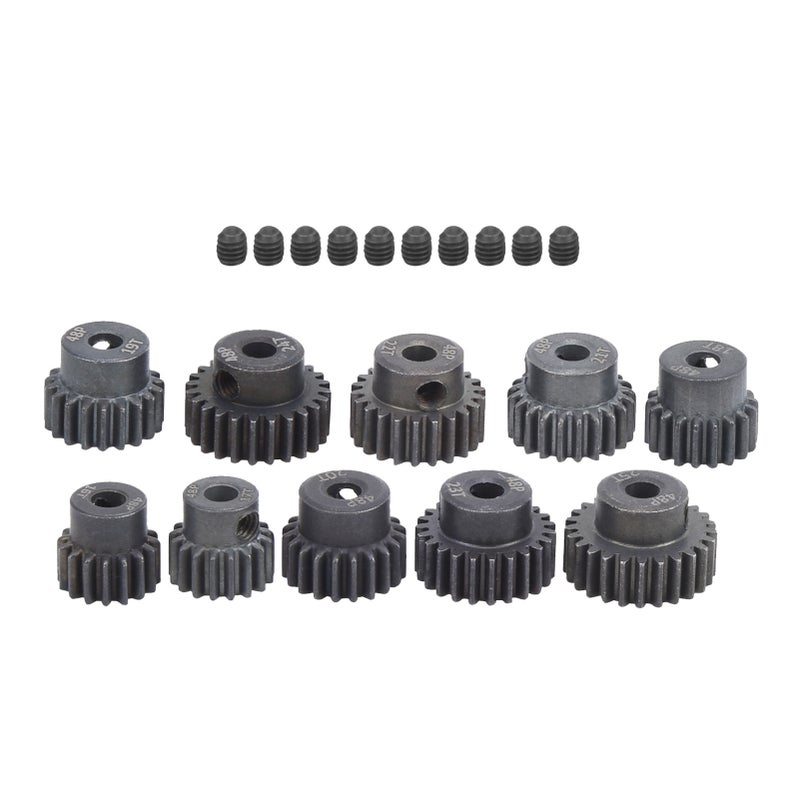 10Pcs/Set 16T‑25T 7075 48P Steel RC Car Motor Gear Pinion for 1/8 1/10 Brushless Motor - Image 2