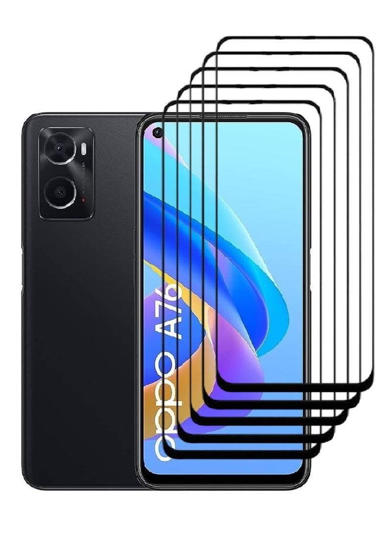 AINA 5 Pieces Tempered Glass Screen Protector 5D Designed For Oppo A76 Full Glue Edge to Edge Full Screen Coverage And Bubble Free - Image 1