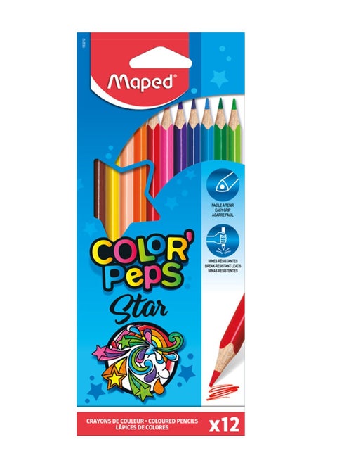 12-Piece Wooden Colour Pencils Multicolour