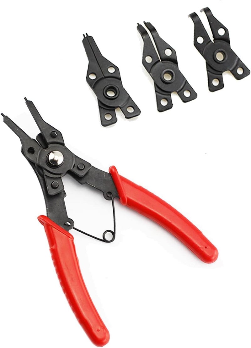 DREWIT STAR 4 in 1 Snap Ring Pliers Set for Removal of Retaining Clip Circlip Snap Rings Wrist Pin Clips Internal External CirClips Automotive and Engine Repair Projects - Image 1