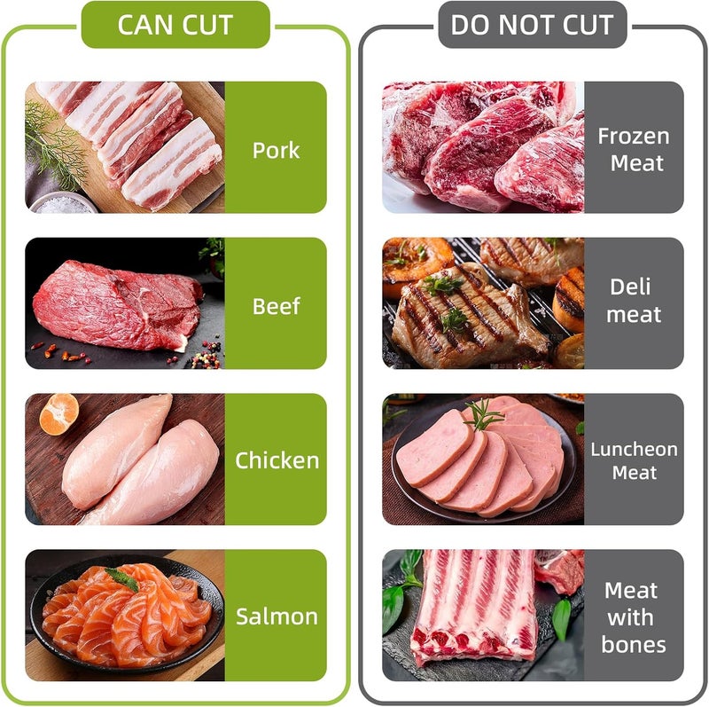 SupMaKin Fresh Meat Slicer, Thickness Adjustable 2 or 4 mm, 17 IN 1 Stainless Steel Manual Meat Cutter, Cleaver Kitchen Knife, Jerky Slicer Suit for Chicken Breast Beef Pork (With SteadyGrip) - Image 5