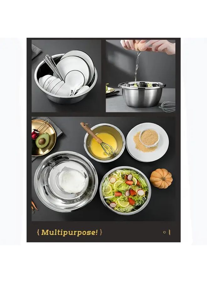 Stainless Steel Mixing Bowl Set 2pcs Whisk And Dough Bowl For Kitchen Utility - Image 1