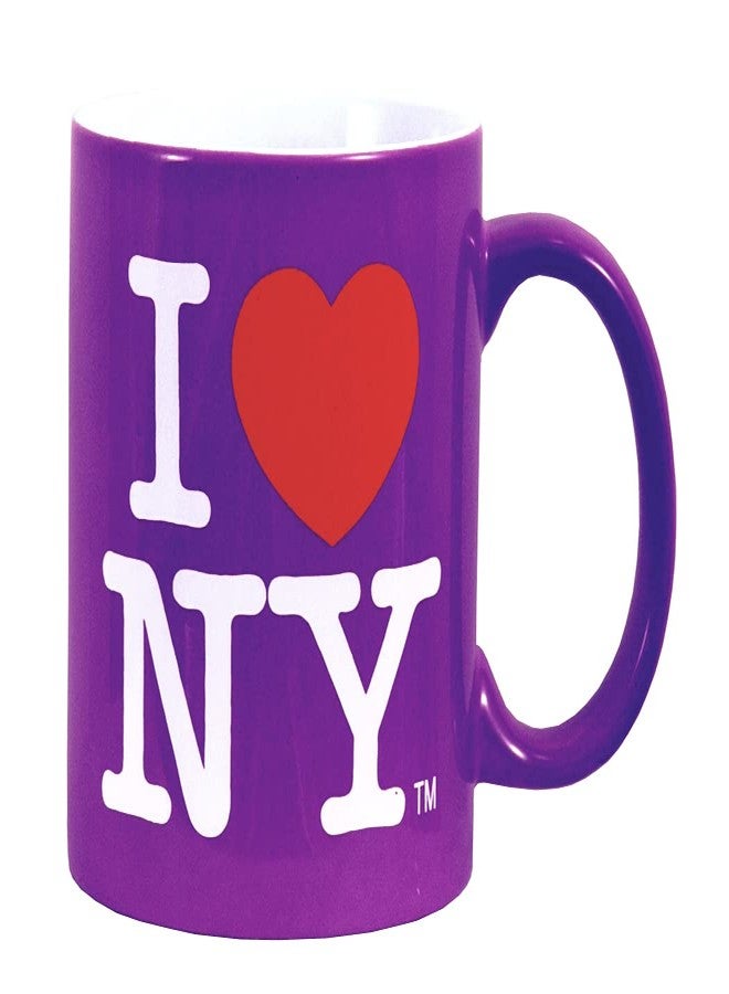 I Love NY Torkia - كوب قهوة I LoveHeart NY مرخص رسميًا - 11 أونصة (أرجواني)