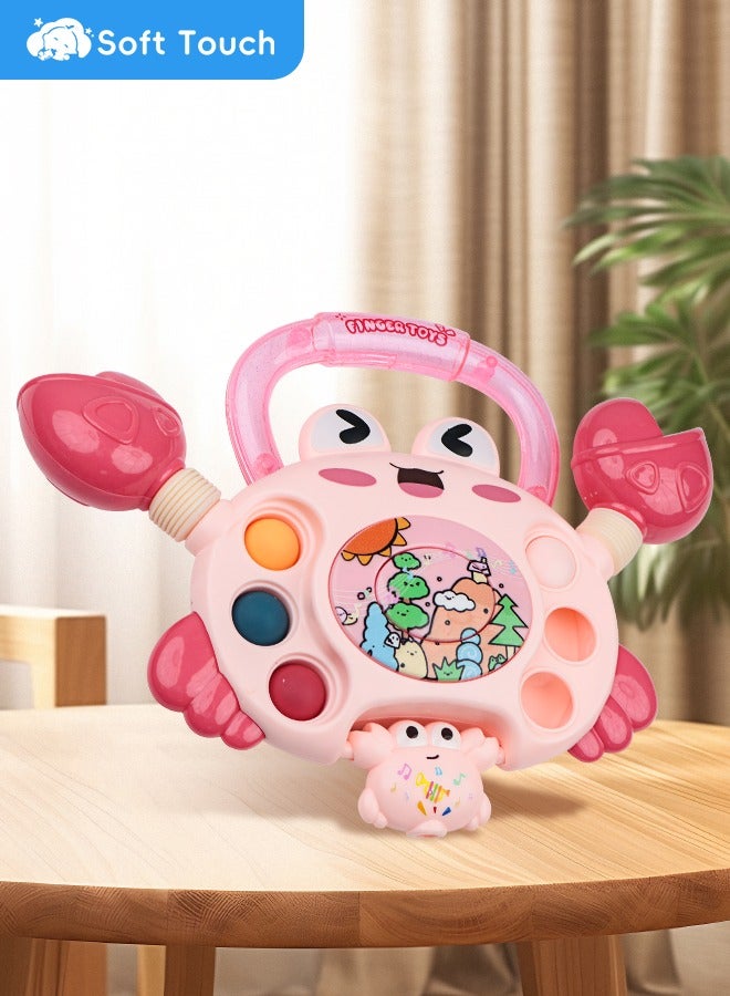 Soft Touch Baby Toy Sensory Toy Toddler Montessori Toy Pull String Crab Toy Learning Educational Toddler Toys for Boys Girls Gift - Image 1