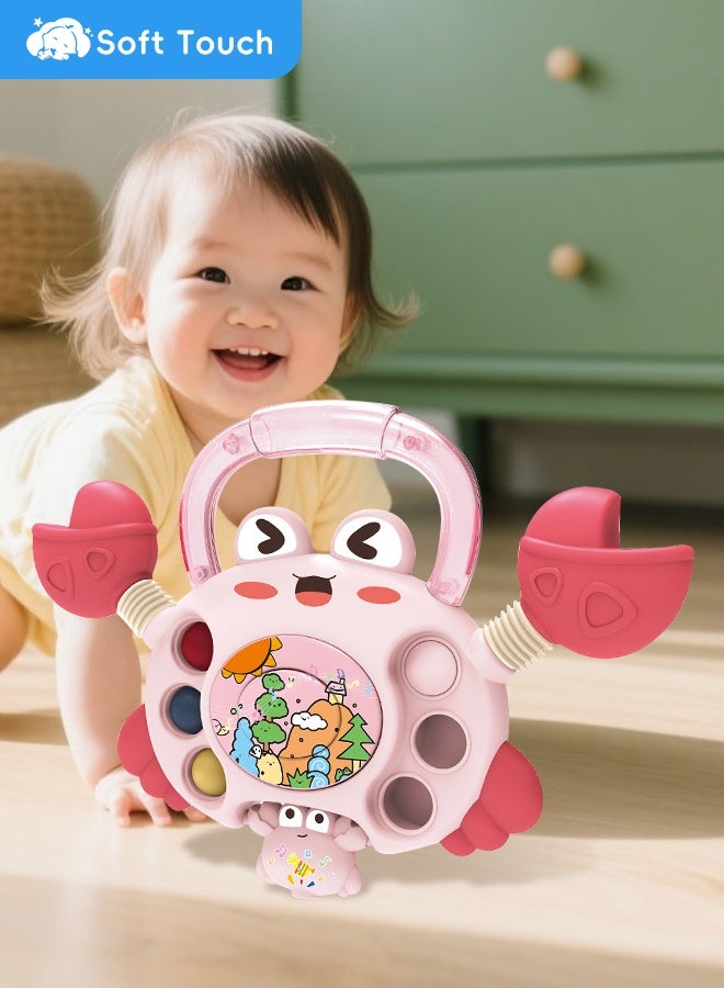 Soft Touch Baby Toy Sensory Toy Toddler Montessori Toy Pull String Crab Toy Learning Educational Toddler Toys for Boys Girls Gift - Image 2