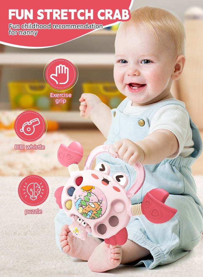 Soft Touch Baby Toy Sensory Toy Toddler Montessori Toy Pull String Crab Toy Learning Educational Toddler Toys for Boys Girls Gift - Image 3