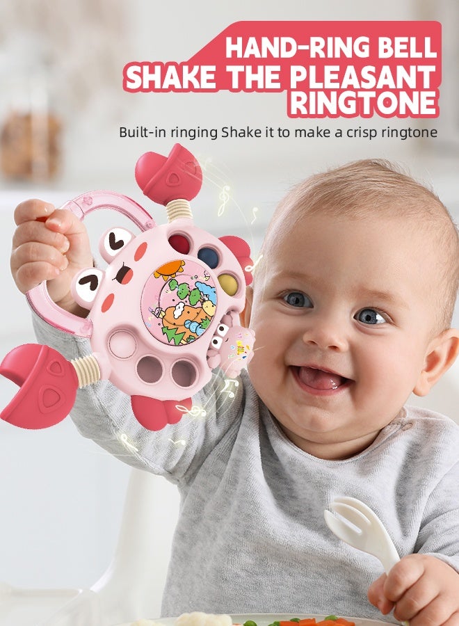 Soft Touch Baby Toy Sensory Toy Toddler Montessori Toy Pull String Crab Toy Learning Educational Toddler Toys for Boys Girls Gift - Image 5